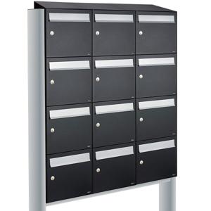 Allux Flow Set 3-Breed, 4-Hoog Met Dak Op Statief Zwart - 40040070_3x4ds