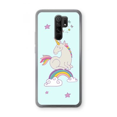 Regenboog eenhoorn: Xiaomi Redmi 9 Transparant Hoesje
