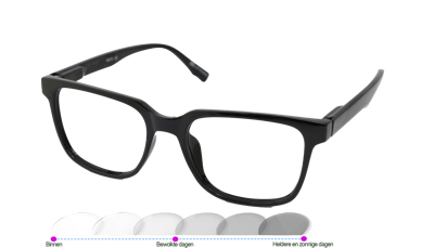Leesbril Vista Bonita Cubo Photochromic-Black Vibe-+1.50