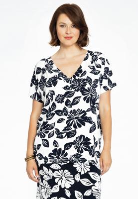 Yoek Shirt dubbele v-hals HARPER | Wit | Maat 42/44