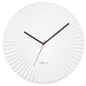 NeXtime - Wandklok 40cm - Stil - Wit - Polyresin - NeXtime &apos;Mousse&apos;