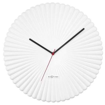 NeXtime - Wandklok 40cm - Stil - Wit - Polyresin - NeXtime &apos;Mousse&apos;