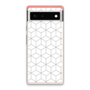 Zwart-witte kubussen: Google Pixel 6 Transparant Hoesje