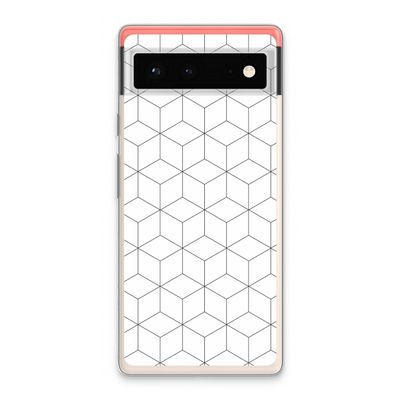 Zwart-witte kubussen: Google Pixel 6 Transparant Hoesje