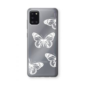 White butterfly: Samsung Galaxy A31 Transparant Hoesje