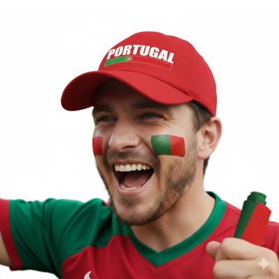 Portugal supporters set - baseballcap rood - met vlag schminkstift - volwassenen - landen