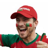 Portugal supporters set - baseballcap rood - met vlag schminkstift - volwassenen - landen