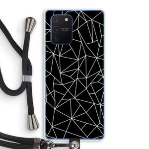 Geometrische lijnen wit: Samsung Galaxy Note 10 Lite Transparant Hoesje met koord