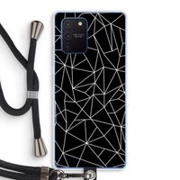 Geometrische lijnen wit: Samsung Galaxy Note 10 Lite Transparant Hoesje met koord