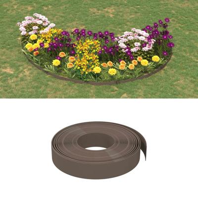 VidaXL Tuinrand 10 m 10 cm polyetheen bruin