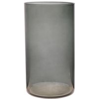 Bloemenvaas Neville - donkergrijs transparant - glas - D16 x H30 cm   -