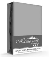Homecare Jersey Splittopper Hoeslaken Grijs-160 x 220 cm - thumbnail