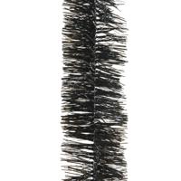 Decoris kerstslinger - zwart - 270 x 7 cm - folie/tinsel - lametta