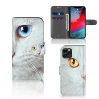 Apple iPhone 11 Pro | Telefoonhoesje | Met pasjeshouder | Witte Kat