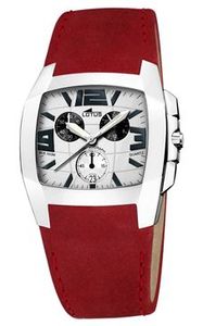 Horlogeband Lotus 15321-8 Leder Rood 22mm