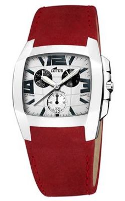 Horlogeband Lotus 15321-8 Leder Rood 22mm