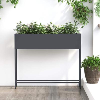 Verhoogde Tuin Plantbak Antraciet 100 x 26 x 82 cm Staal