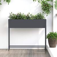 Verhoogde Tuin Plantbak Antraciet 100 x 26 x 82 cm Staal