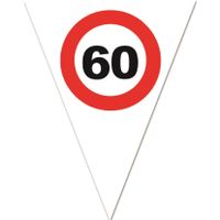 3x stuks leeftijd verjaardag vlaggenlijn met 60 jaar stopbord opdruk 5 meter - thumbnail