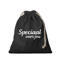 1x Canvas cadeautasje Speciaal voor jou zwart met koord 25 x 30 cm - thumbnail