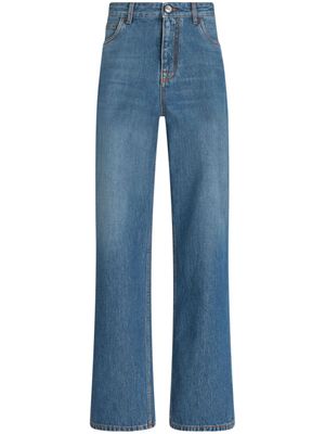 ETRO jean ample à logo brodé - Bleu