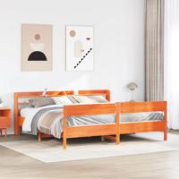 Bedframe zonder matras massief grenenhout wasbruin 180x200 cm