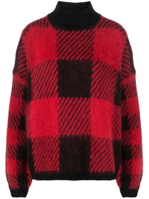 Woolrich pull à carreaux en intarsia - Rouge