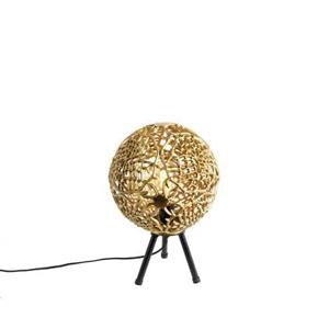 QAZQA Art deco tafellamp tripod goud - Maro