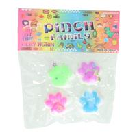 Jono Toys Pinch family - dierenpoot squishy, 4 stuks Jono Toys Pinch family - dierenpoot squishy, 4 stuks