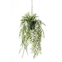 Groene bamboe kunstplant 50 cm in hangende pot