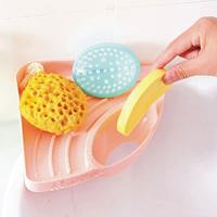 Praktische keuken wastafel hoek opslag rack spons houder muur gemonteerde lade (roze)