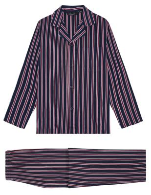 Bio Katoenen Herenpyjama Bombay Stripes Ambassador 1867 Kleur Bordeauxrood Maat Large