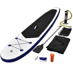 VidaXL Stand up paddleboardset opblaasbaar blauw en wit
