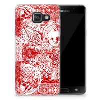 Silicone Back Case Samsung Galaxy A3 2016 Angel Skull Rood