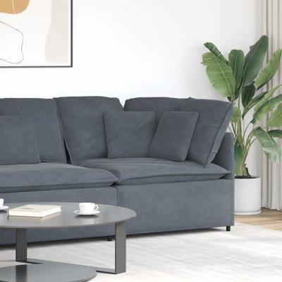 Modulaire hoekbank met kussens 100 cm donkergrijs