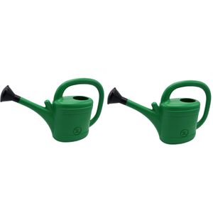 Set van 2x stuks gieters 3 liter groen met broeskop/sproeikop