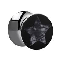 Double Flared Plug met Mother Of Pearl Design Acryl Tunnels & Plugs - thumbnail