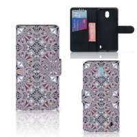 Nokia 1 Plus Bookcase Flower Tiles - thumbnail