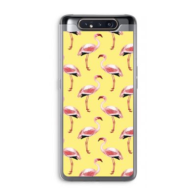 Flamingo's geel: Samsung Galaxy A80 Transparant Hoesje