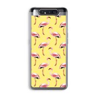 Flamingo's geel: Samsung Galaxy A80 Transparant Hoesje