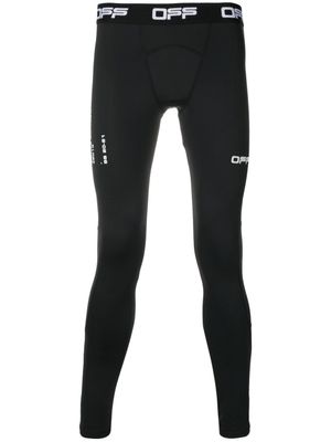 Off-White legging à taille à logo - Noir