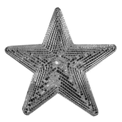 Discobal in ster vorm - 25 x 25 cm - versiering - zilver spiegel glitters - discobollen