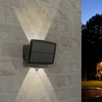 Solar up down wandlamp njord met warm wit licht
