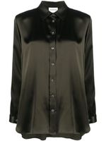 P.A.R.O.S.H. Blouse met puntkraag - Groen - thumbnail