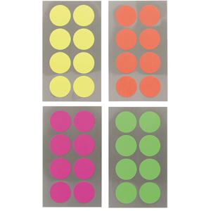 Hobby stickers - 128x stuks - D25 mm - kleurenmix - ronde stickers - Kantoor stickers - Etiketten