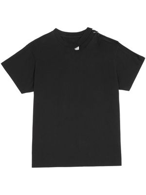 MM6 Maison Margiela t-shirt en coton à détails de découpes - Noir