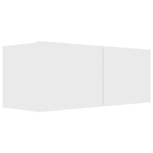 The Living Store Televisiekast Trendy - Wandbevestigbaar - 80 x 30 x 30 cm - Wit - Neerklapbare deuren - Montage