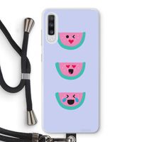 Smiley watermeloen: Samsung Galaxy A70 Transparant Hoesje met koord Smiley watermeloen: Samsung Galaxy A70 Transparant Hoesje met koord