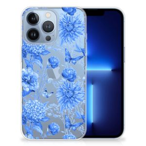 TPU Case voor Apple iPhone 13 Pro Flowers Blue