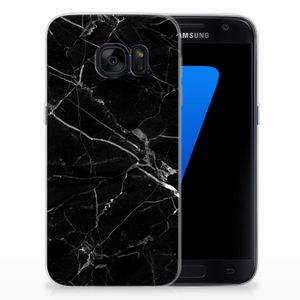 Samsung Galaxy S7 TPU Siliconen Hoesje Marmer Zwart - Origineel Cadeau Vader